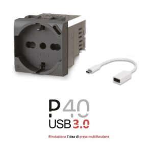 Presa Schuko con USB 3.0 P40